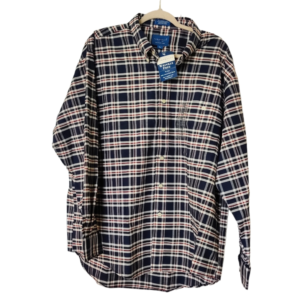 Towncraft Wrinkle-Free Long Sleeve Dress Shirt NWT sz XL